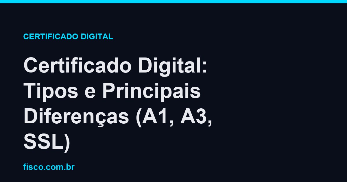 Certificado Digital: Tipos e Principais Diferenças (A1, A3, SSL)