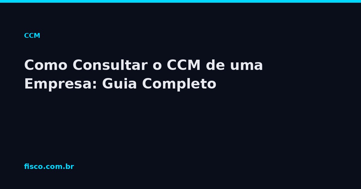 Como consultar o CCM de uma empresa na Prefeitura