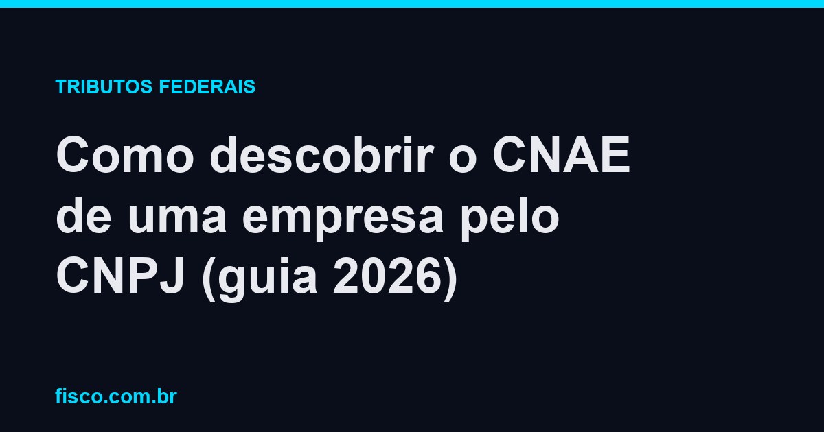 Como descobrir o CNAE de uma empresa pelo CNPJ (guia 2026)